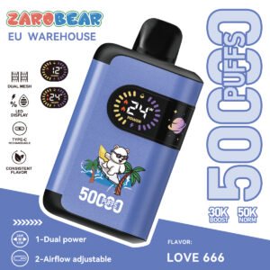 Original ZAROBEAR 50K single flavor disposable vape kit ship from EU warehouse
